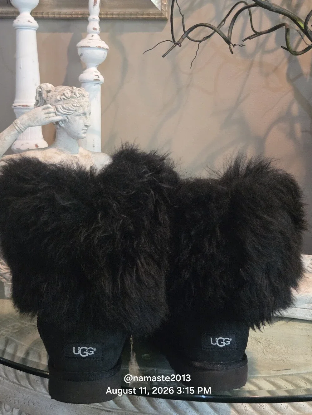Ugg Sheepskin Cuff Boot Mongolian Fur Cuff Boot Designer Suede Shearling #806